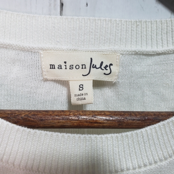 New! Maison Jules Ivory Flutter Sleeve Lightweight - Picture 3 of 6